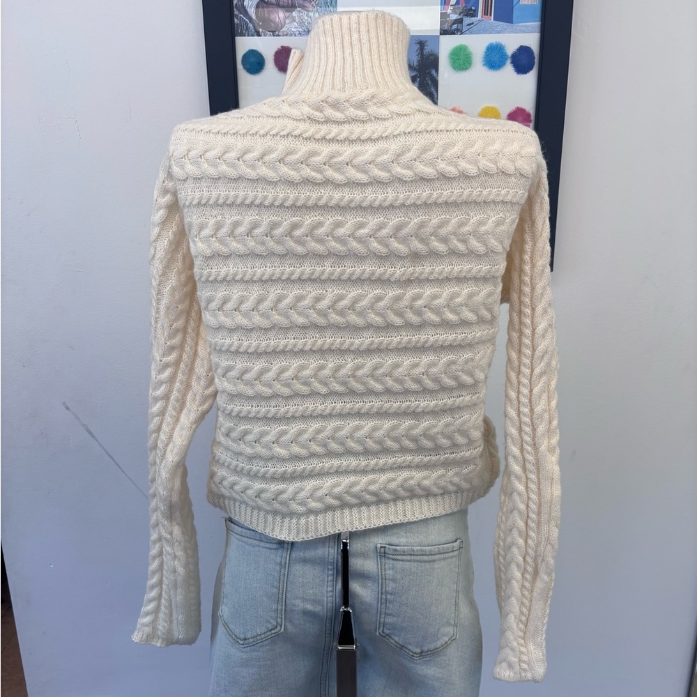 Double Zero Cream Split Front Sweater - image 2